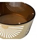 Coffee Table Round Shape Tempered Glass Top Brown Colour Detail Design on Base Stainless Electroplating Titanium Gold Fairy 